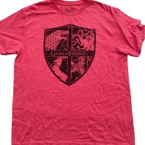 Game of Thrones Red Lion Unigender Graphic Tee Lannister House Sz M HBO